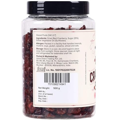 Urban Platter Dried Red Cranberry, 500 G