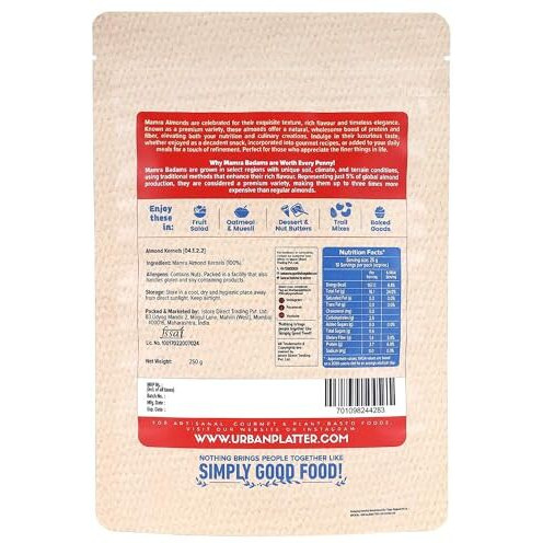 Urban Platter Mamra Almonds, 250G (Rich In Healthy Fats And Protein | Nutrient-Dense | Premium Almond Variety)