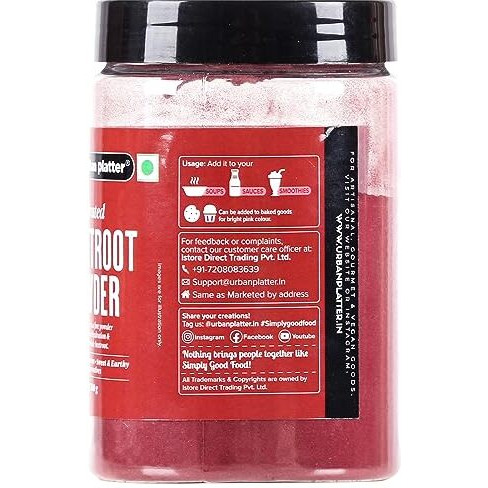 Urban Platter Dehydrated Beetroot Powder, 200G |Sweet And Earthy | Natural Food Colorant | Additive Free