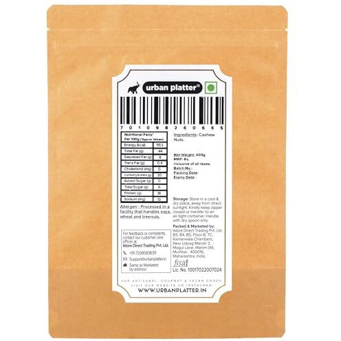 Urban Platter Goan Cashew Nuts (Grade W320), 400G