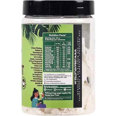 Urban Platter Coconut Chips, 100G / 3.5Oz [Crispy, Oven Baked, Flavorful] - Fresh