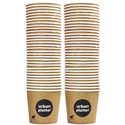Urban Platter Paper Disposable Cups - Pack Of 50, 150Ml (Brown)