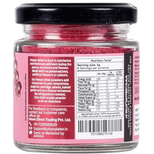 Urban Platter Freeze-Dried Cranberry Powder, 40G