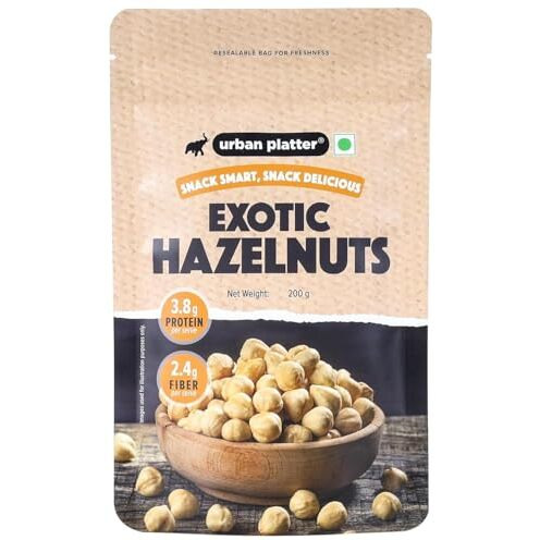 Urban Platter Exotic Hazelnut Kernels, 200G (Rich In Protein & Fiber, Crunchy & Delicious, Add To Fruit Salads, Chocolates, Pralines, Trail Mixes, Ice Creams, Baked Goods)