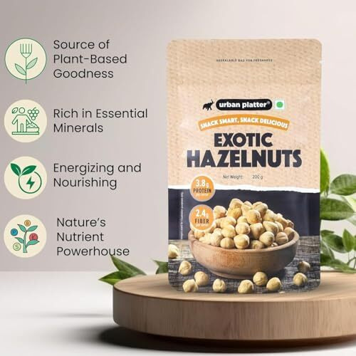 Urban Platter Exotic Hazelnut Kernels, 200G (Rich In Protein & Fiber, Crunchy & Delicious, Add To Fruit Salads, Chocolates, Pralines, Trail Mixes, Ice Creams, Baked Goods)