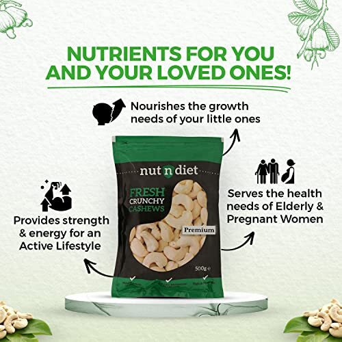 Nutndiet Fresh Crunchy Whole Cashews 100G Premium W240 Grade (Kaju 100Gm W240) Cashews