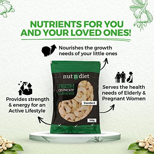 Nutndiet Fresh Crunchy Whole Cashews 100G Standard W320 Grade (Kaju 100 Gm W320) Cashews
