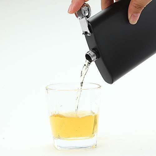 Ywq 8 Oz Matte Black Pocket Liquor Whiskey Hip Flask With Funnel, Stainless Steel And Leak Proof