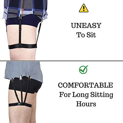 Homvexi Shirt Tucker For Men, Adjustable Elastic Shirt Stays Garters With Locking Non-Slip Clips Holder Securing Shirt Position