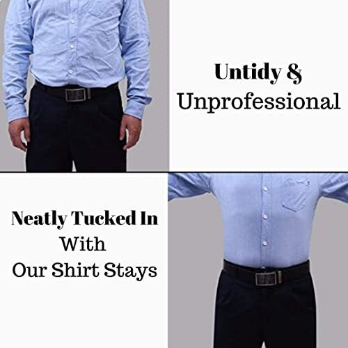 Homvexi Shirt Tucker For Men, Adjustable Elastic Shirt Stays Garters With Locking Non-Slip Clips Holder Securing Shirt Position