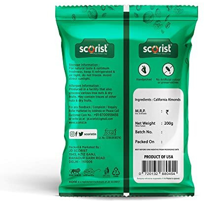 Scorist Premium Almonds 200G