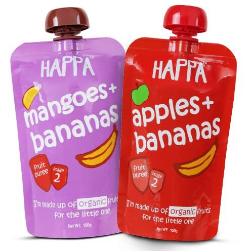 Happa Organic Baby Food For Little One, Fruit Puree, Pack Of 2, 100 Grams Each
