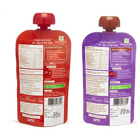 Happa Organic Baby Food For Little One, Fruit Puree, Pack Of 2, 100 Grams Each