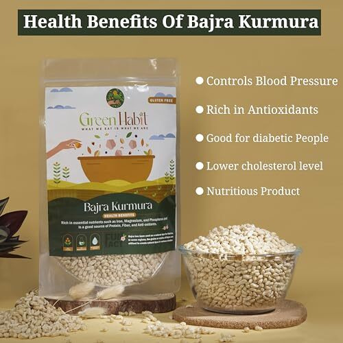 Greenhabit Jowar, Ragi & Bajra Kurumura Trio A.K.A Sorghum, Finger Millet & Pearl Millet Puffed For Healthy Munching Alternatives (Puffed Bajri 200G,Puffed Jowari 200G & Puffed Ragi 200G Pack Each)