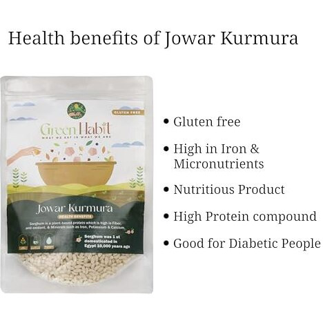 Greenhabit Jowar, Ragi & Bajra Kurumura Trio A.K.A Sorghum, Finger Millet & Pearl Millet Puffed For Healthy Munching Alternatives (Puffed Bajri 200G,Puffed Jowari 200G & Puffed Ragi 200G Pack Each)