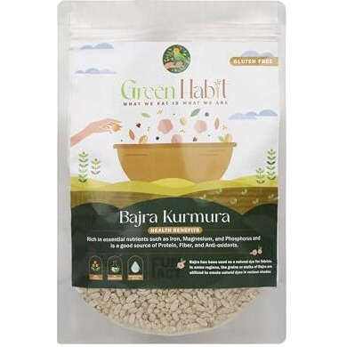 Greenhabit Bajra Kurmura Murmura Aka Bajri Puff For Healthy Breakfast Snack Food (Pearl Millet Puff) (200Gm Pack Of 1)