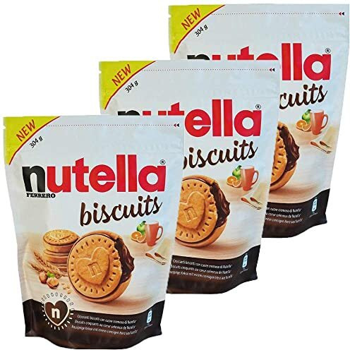 Ferrero Chocolate Nutellaa Biscuit Chocolate Hazelnut Spread Biscuit Crunchy 304G Pack Of 3