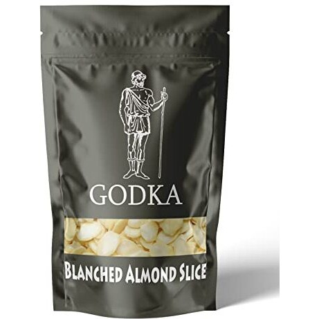 Godka Blanched Almond Slices/Sliced Blanched California Almond (Without Skin)/Almond Flakes(Perfect For Garnish,Baking & Salads),900 G