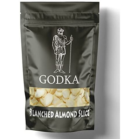 Godka Blanched Almond Slices/Sliced Blanched California Almond (Without Skin)/Almond Flakes(Perfect For Garnish,Baking & Salads),900 G