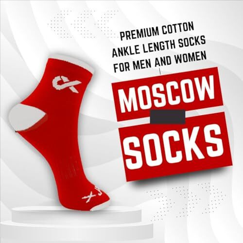 Xjarvis Moscow Ankle Socks For Men And Women  Moisture-Wicking, Ultimate Comfort, Odor Free, Breathable & Perfect For Gym Wear And Sports Wear Pack Of 3 Free Size  (Red/Green/Yellow)