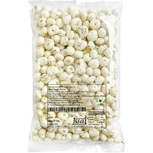 Minimal Organic Makhana Fox Nut, 700G (175G*4)(Organic Makhana)(Gread A/Big Size)