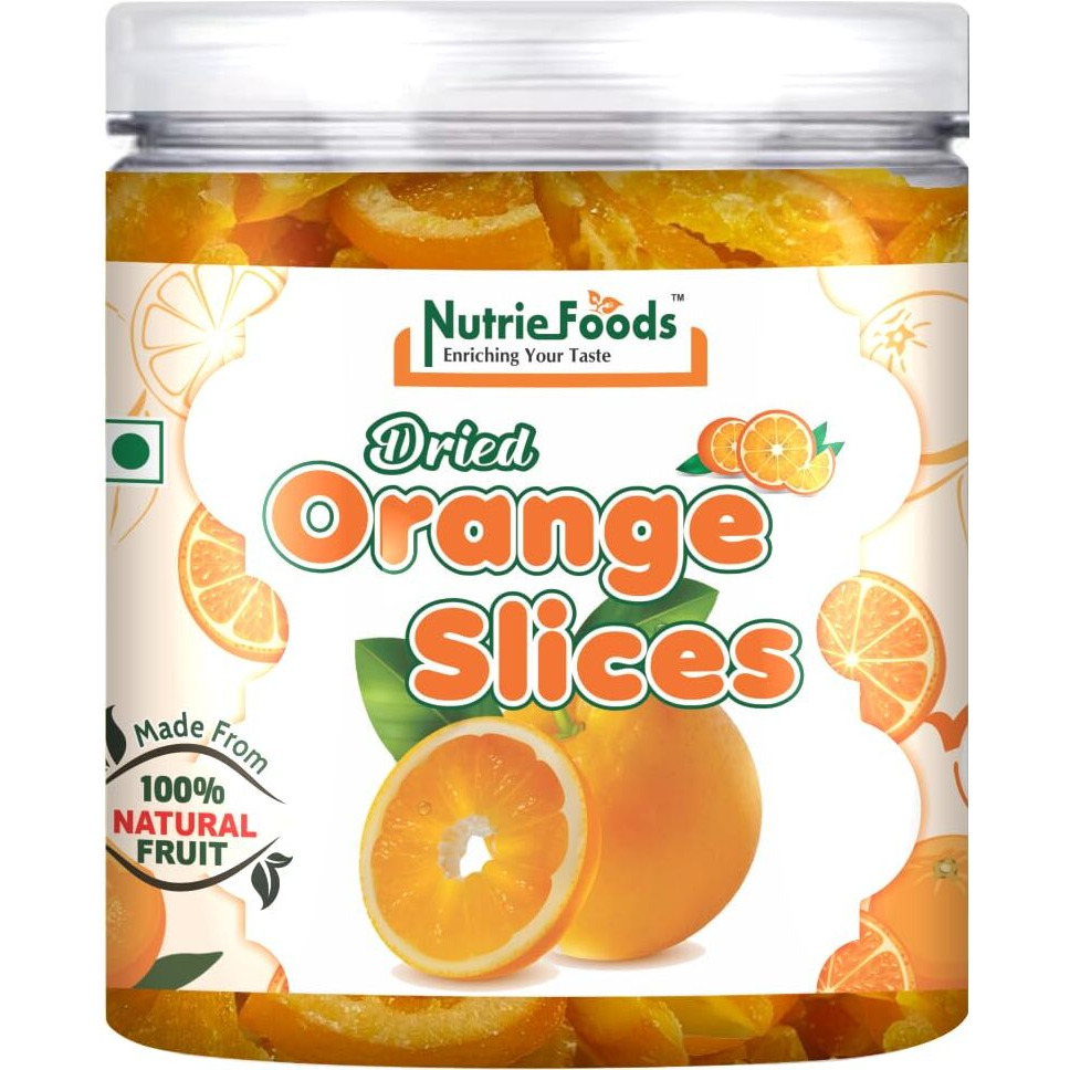 &quotNutriefoods" Enriching Your Taste Premium Dried Orange Slices | Rich In Vitamin C | 100% Natural Orange Bites | Nutritious Fruit Candy | No Added Color, Flavors (250Gm)
