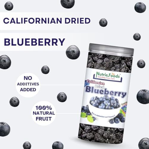 &quotNutriefoods" Enriching Your Taste Premium Dried Whole Blueberry | 100% Natural Blueberry | No Added Additives | Product Of Usa- California (200Gm)
