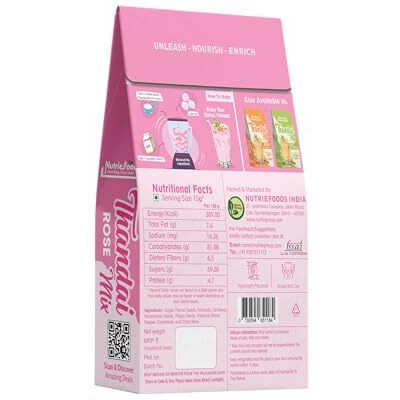 &quotNutriefoods" Enriching Your Taste Dryfruit Thandai Mix, Instant Premix, Blend Of Seeds And Nuts (200Gm, Rose)