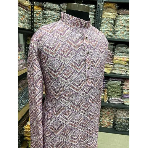 Kurta Men's Crochet Kurta  Traditional Handmade Design, Soft Cotton, Stylish Casual Wear, Comfortable Festive & Party Outfit For Men (In, Alpha, L, Regular, Men, Light Dark Pink Chokadi)