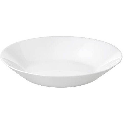 Bs Case Ikeaa Tempered Opal Glass Dinnerware Plates And Bowls (Pack Of 6) (Deep Plate, White20 Cm (8"))