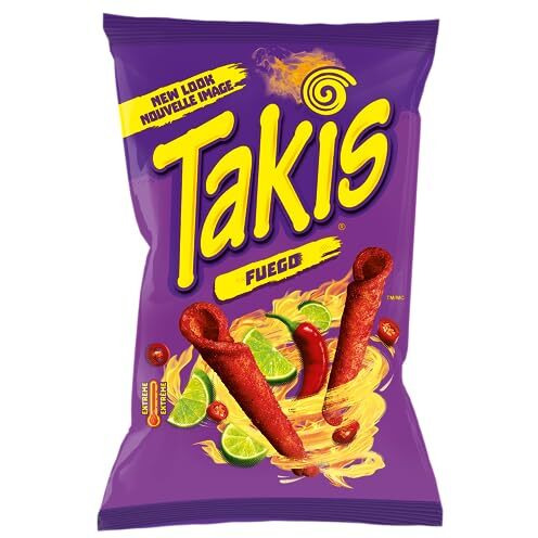 Takis Fuego Spicy Chili Pepper And Lime Rolled Tortilla Chips - Crunchy Corn Chips Snack 90Gram (Imported)