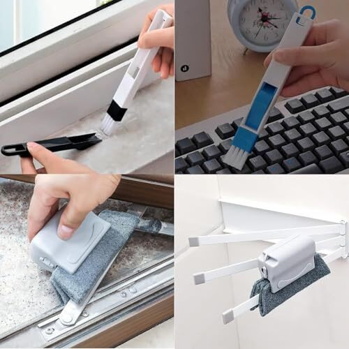 Nexllent 6Pcs Sliding Window Groove Cleaning Brush | Crevice Cleaner Tools | Quickly Clean All Window Slides And Gaps | Bathroom Gap Cleaning Brush,Dead Corner Multifuctional Brushes