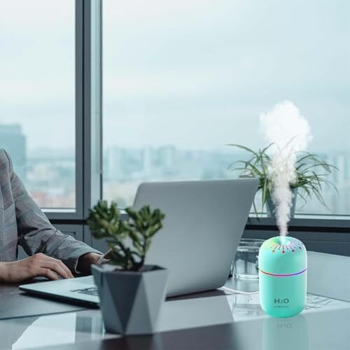 Cool Mist Humidifiers Essential Oil Diffuser Aroma Air Humidifier With Colorful Change For Car, Office, Babies, Humidifiers For Home, Air Humidifier For Room 2 Mist Modes(300 Ml)