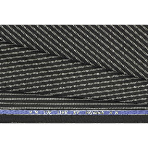 Raymond Top Line Men's Striped 1.2 M Trouser Fabric (White And Black)