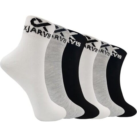 Xjarvis Berlin Athletic Ankle Socks For Men & Women | Breathable Cotton Grip Sports Socks For Gym, Running, Fitness & Summer Wear| Odor-Free, Anti-Slip Socks For Casual & Formal Use  Pack Of 6