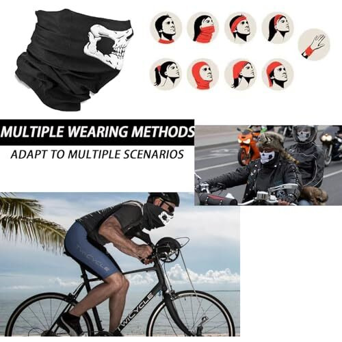 Balaclava Skull Ghost Face Mask 4Pcs Neck Gaiter For Men Skeleton Motorcycle Gator Call Of Duty Ghost For Outdoor Sports Black, Medium