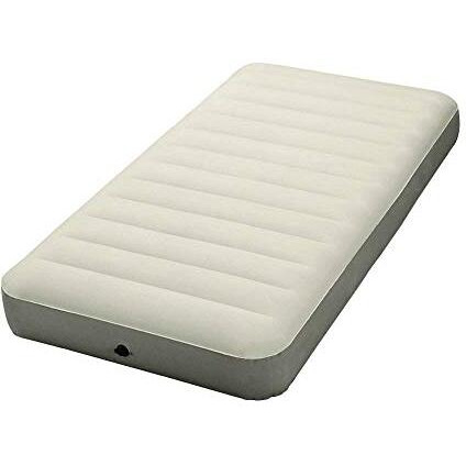 Intex Polyvinyl Chloride (Pvc) Deluxe Single-High Dura-Beam Airbed With Fiber-Tech Construction, Twin - Grey