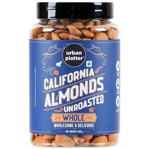 Urban Platter Raw California Almonds, 500G
