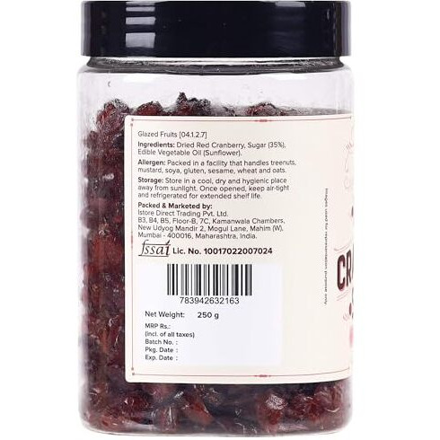 Urban Platter Dried Red Cranberry Sliced, 250 G