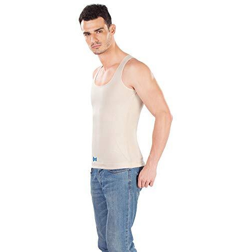 Dermawear Men Mild Compression Shapewear Vest Zenrik Everyday For Abdomen And Chest (A-306A_Cream_Xx-Large)