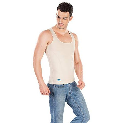 Dermawear Men Mild Compression Shapewear Vest Zenrik Everyday For Abdomen And Chest (A-306A_Cream_Xx-Large)