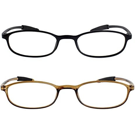 Augen Uv Block Unbreakable Reading Glasses Unisex Free Size Power (Black & Brown +1.50, Pack Of 2)