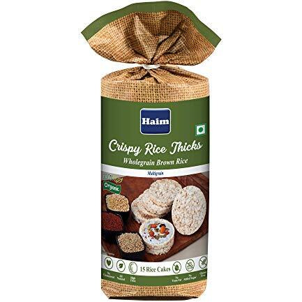 Haim Organic Crispy Rice Thick Wholegrain Brown Rice With Multigrain (Jowar, Bajra & Ragi) (Vegan, All Natural, Gluten Free), 110 G