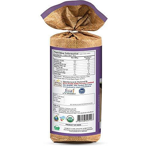 Haim Organic Crispy Rice Thick Wholegrain Brown Rice Cake - Pack Of 1 (Quinoa & Chia)