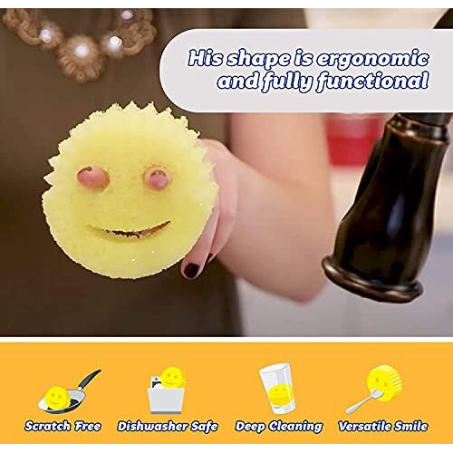 Scrub Daddy - Scratch Free Cleaning Pot Scrubber Happy Face Sponge - As Seen On Tv - Shark Tank