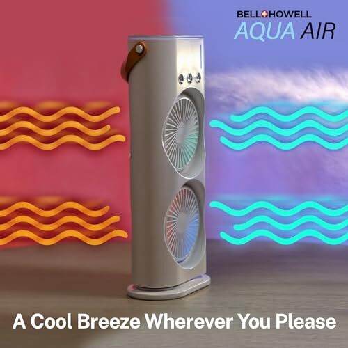 Aqua Breeze Misting Fan Portable Rechargeable Cooling Fan, Personal Air Conditioner, Evaporative Air Cooler For Room, Mister Fan Portable Outdoror Cooling Fans That Blow Cold Air For Travel & More