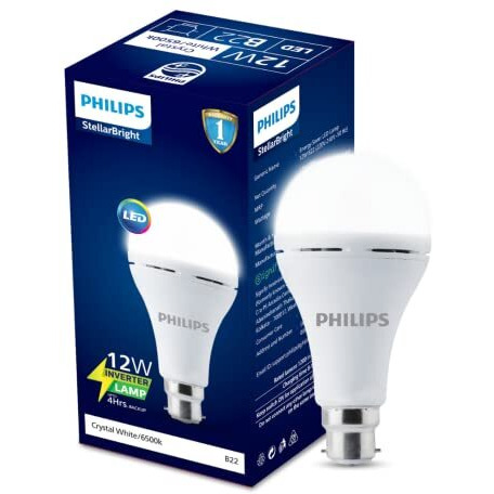 Philips 12W Emergency Bulb | Rechargeable Emergency Bulb For Power Cuts | Backup  Upto 4Hrs, Cool Day Light,Pack Of 6