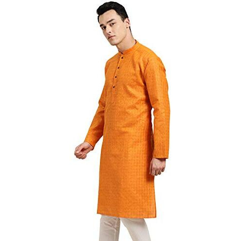 Sojanya (Since 1958 Men's Cotton Blend Checkered Regular Kurta Set