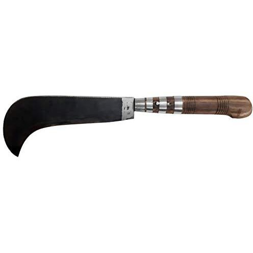 Aminus Brand - Multi-Purpose Kozhikkodan Koduval Medium Size High Tempered Iron Carbon Steel Traditional Handmade Kitchen Knife (9-Inch Blade)