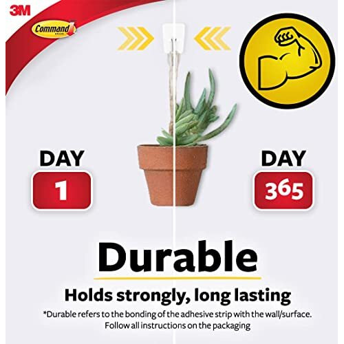 3M Command Pack 9 Hooks, Holds Upto 225Gms,Removable,Comes Off With No Paint Damage,Small Wire Wall Hooks, Reusable, Adhesive Plastic Hooks For Wall, Multi-Surface Damage Free Hooks (White, 9 Hooks)